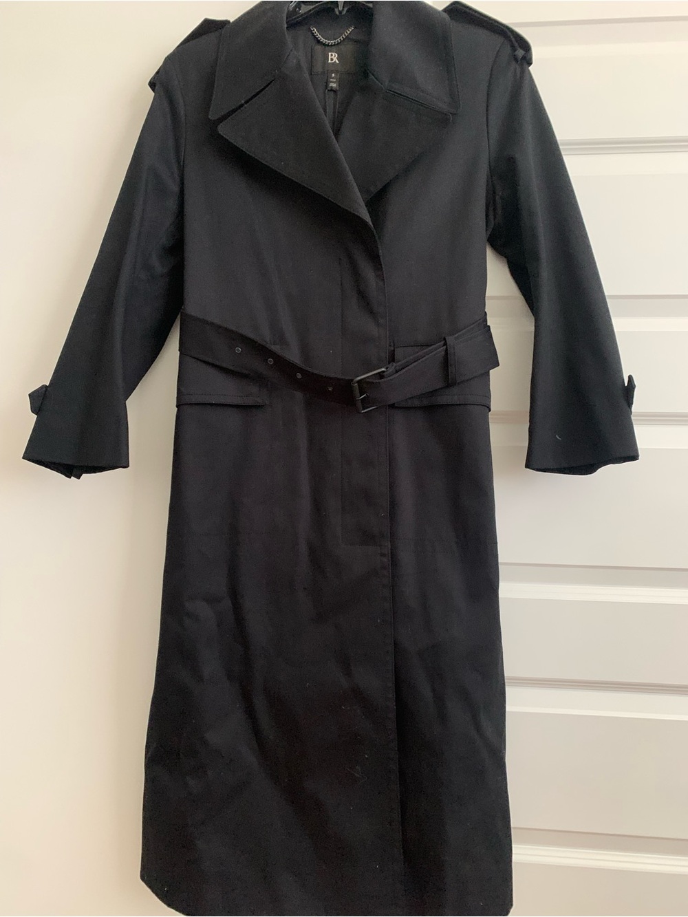 Banana Republic Black Long Trench Coat with Belt